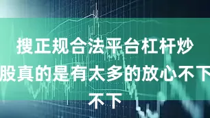 搜正规合法平台杠杆炒股真的是有太多的放心不下